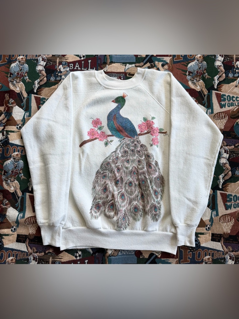 Vintage 80s Women’s Pannill Peacock Graphic Sweatshirt